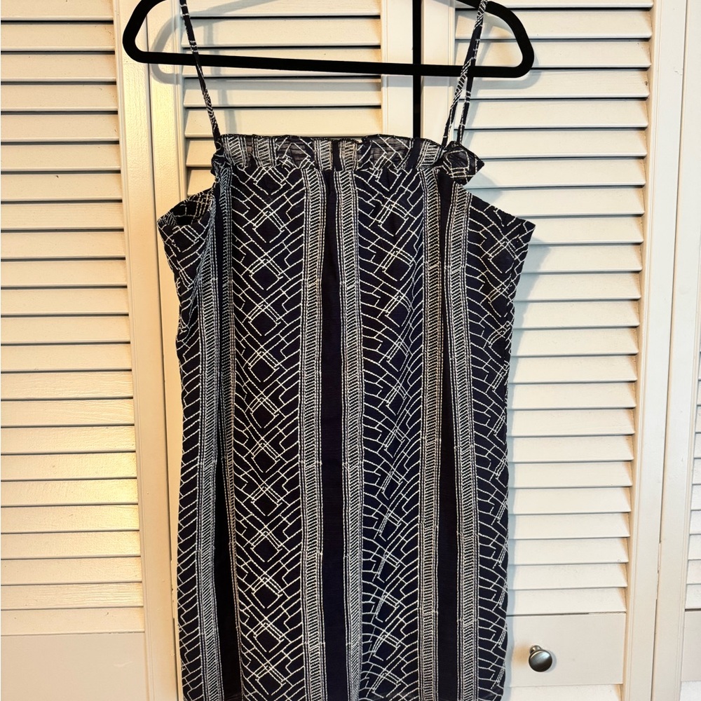 Dolce Vita Strapless Dress in Navy and White